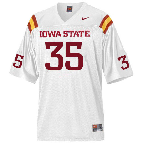 Men #35 Tyler Moen Iowa State Cyclones College Football Jerseys Sale-White
